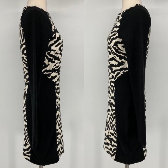 H&M - 8 - Black and White Color Block Sheath Dress - Picture 2 of 4